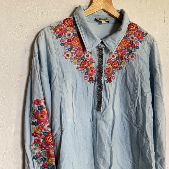 Rockin G long sleeve western inspired shirt large - Picture 3 of 9